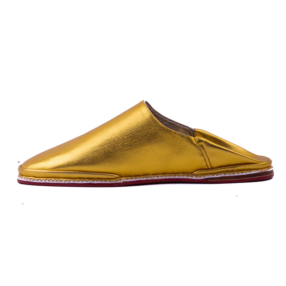 Babouche Doré en Cuir pour femme et fille modèle 2021