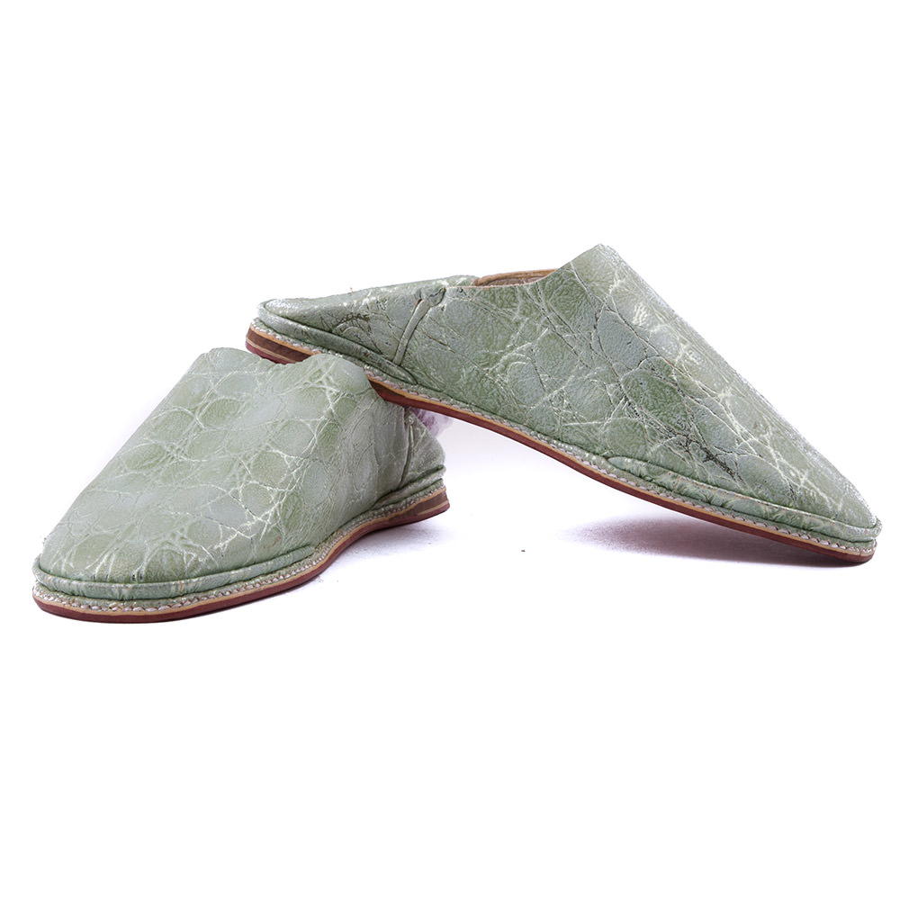 Babouches Fille en couleur Verte avec Motifs giraffe modèle 2021.